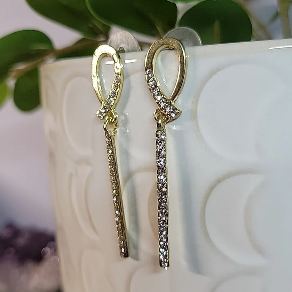 Crystal Twist Drop Earrings, S925 - Picture 2 of 6